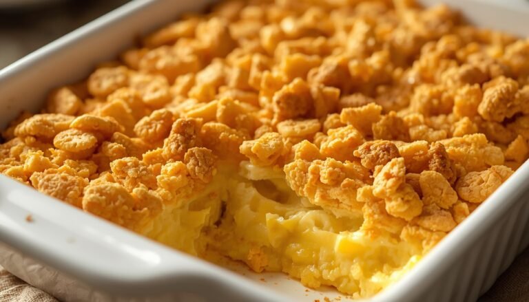 Easy squash casserole with Ritz crackers and yellow squash